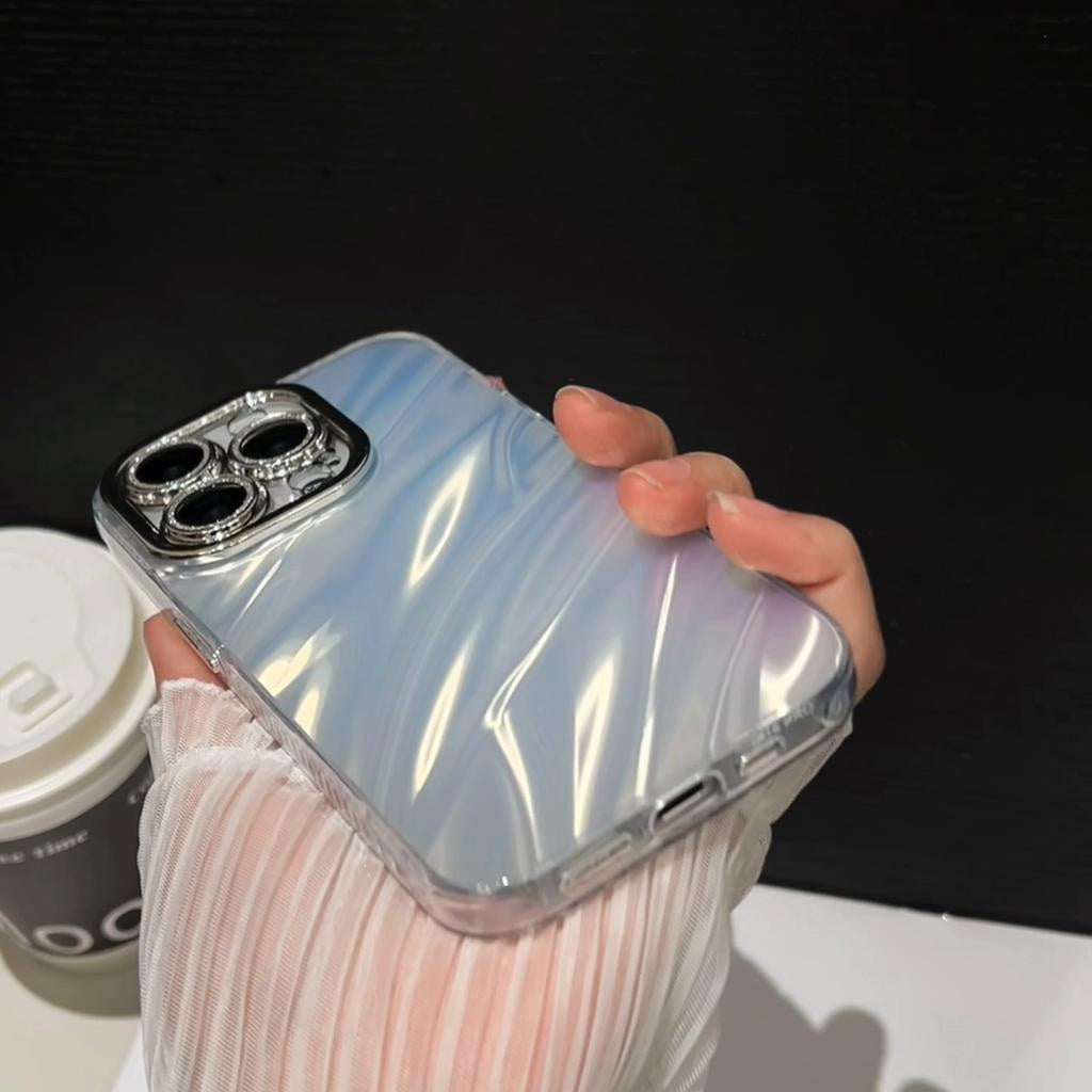 Hot Diamond Laser Gradient Glitter Camera Lens Protection Colorful Phone Shell Silver Case